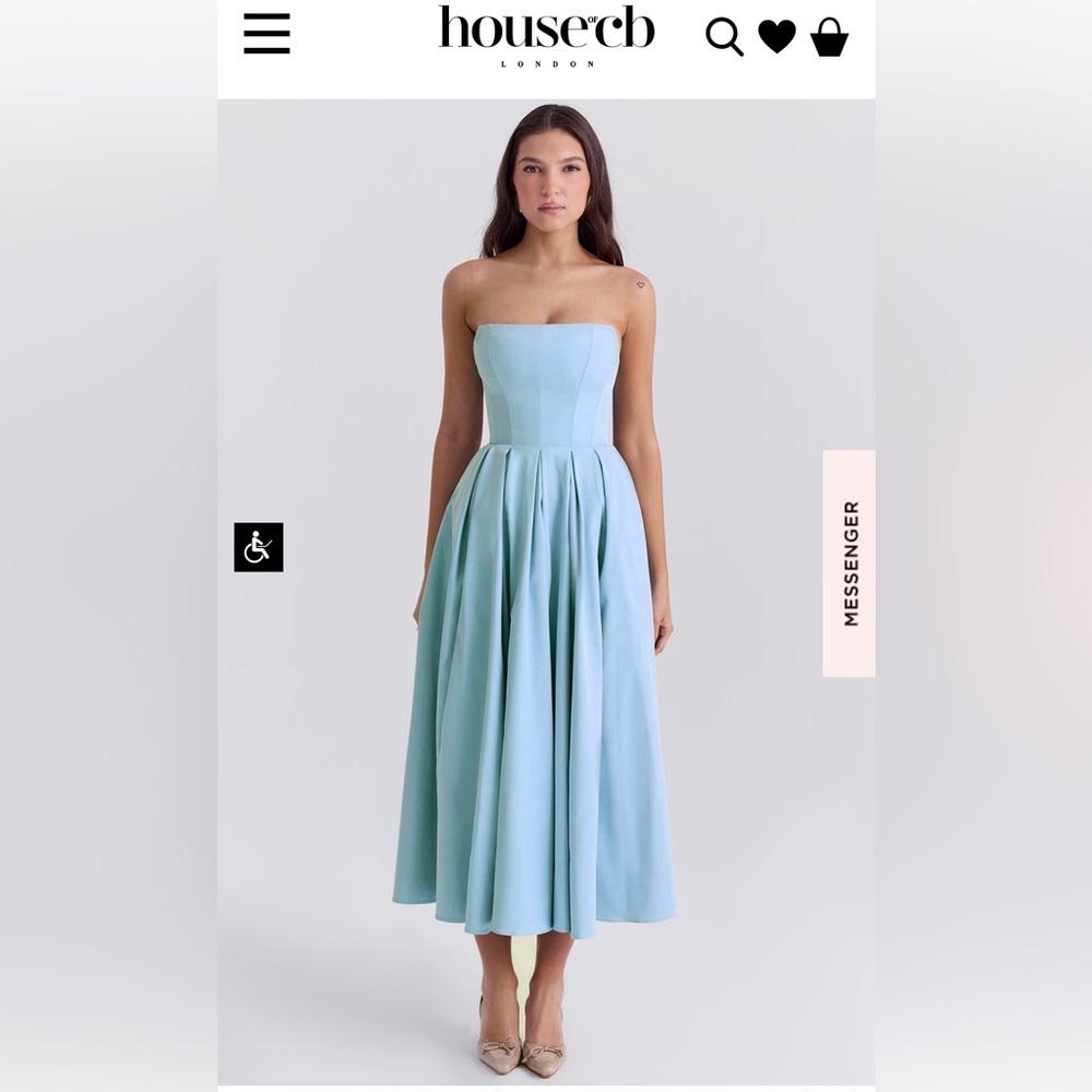 House of CB AUDREY
TUSCAN BLUE STRAPLESS MIDI SUNDRESS